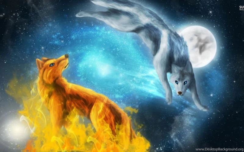 Fire And Ice Wolves Wallpapers Wallpaper,photo Wallpaper,1920x1080 ...