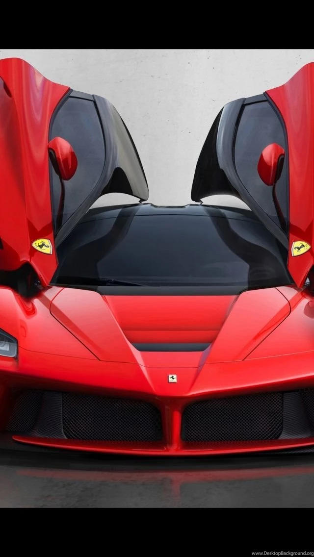 640x1136 2013 Red Ferrari LaFerrari Studio Front Doors Up Iphone 5 ...