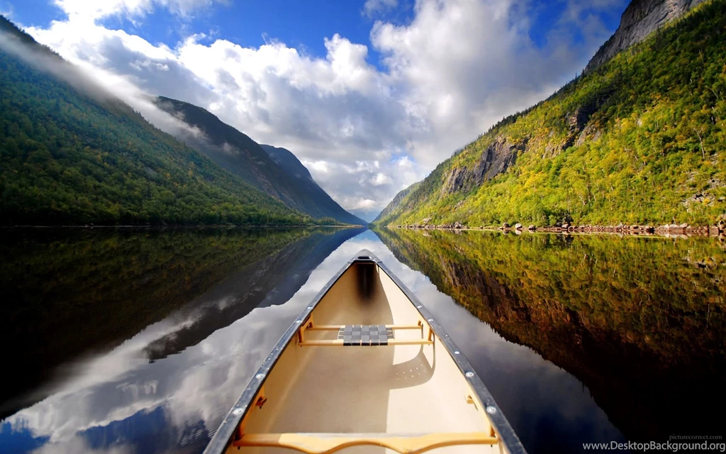 Daily Wallpaper: Mountain View From Canoe