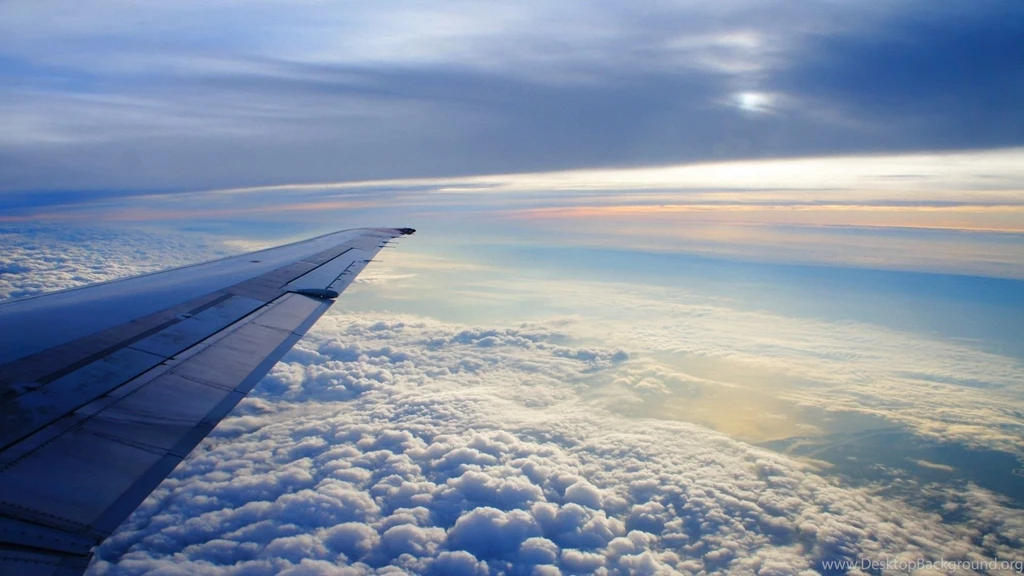 Download Wallpapers 1920x1080 Sky, Altitude, Clouds, Airplane, Wing ...