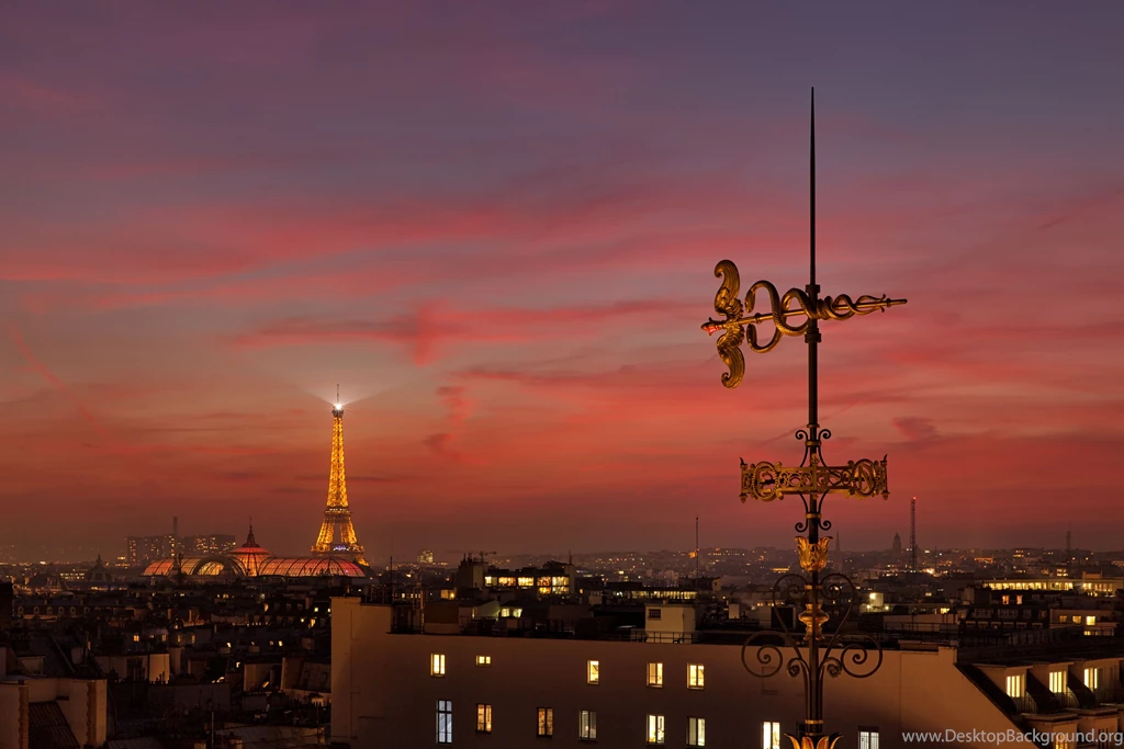 Paris Cities France Eiffel Tower Sunset Twilight 5K Retina ...