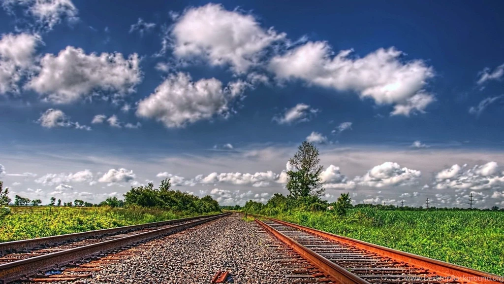 Other Rusty Rails Big Sky Hdr Clouds Pebbles Tracks ...