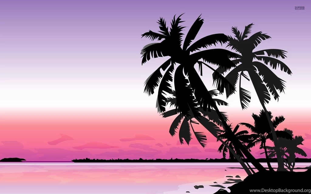 Palm Trees At Sunset Wallpapers Vector Wallpapers