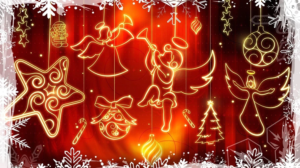 Wallpapers Christmas Neon Angels 1920 X 1080 Christmas Santa ...