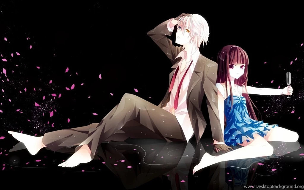 Download Wallpapers 1280x800 Anime, Boy, Girl, Romance, Petals ...