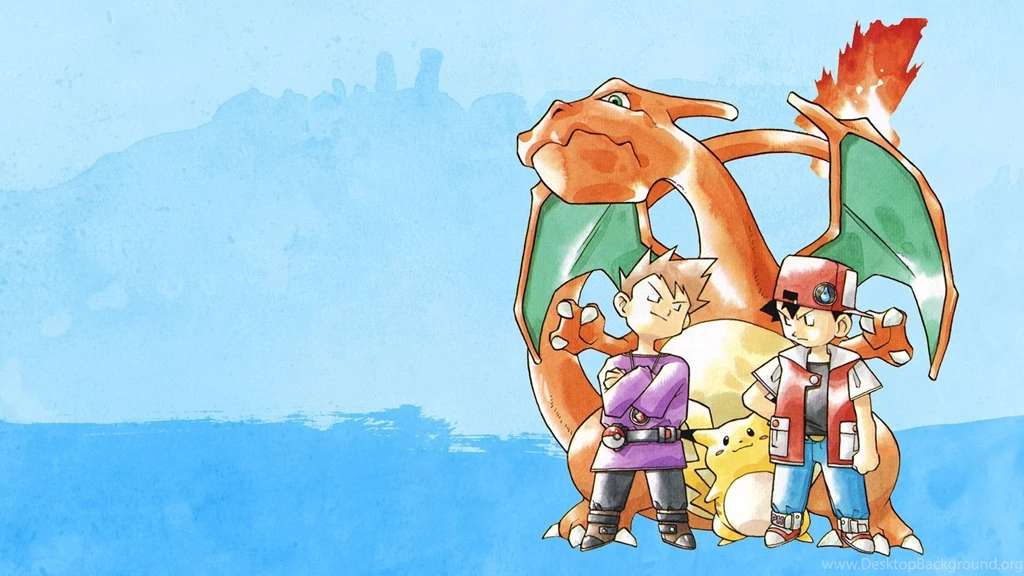 Pokemon Red Blue Watercolor Art [1920x1080] : Wallpapers