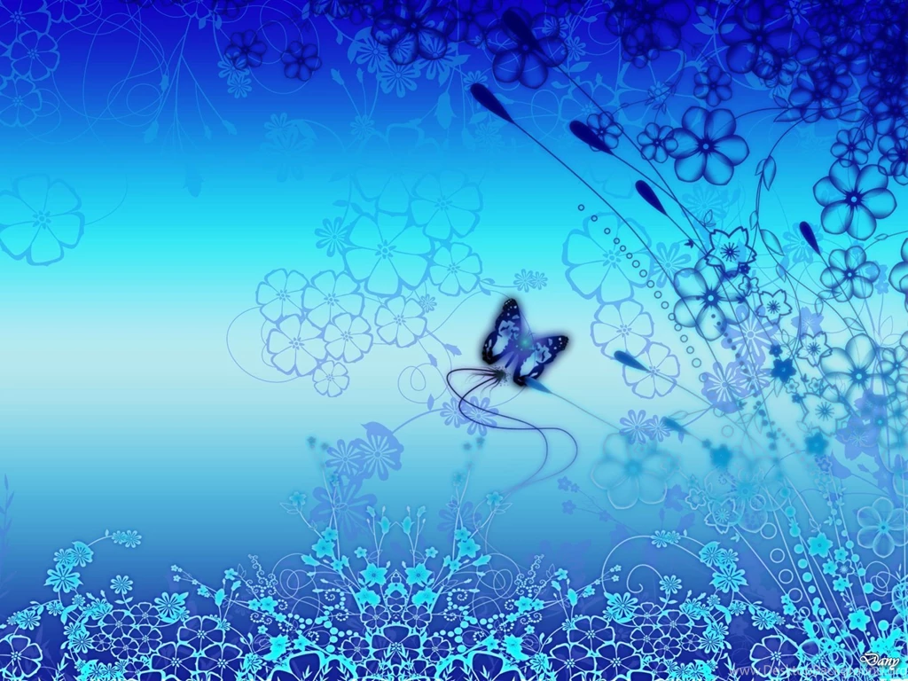 Blue Floral Wallpapers Desktop