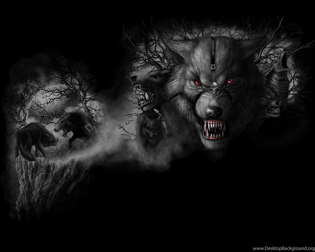 Black And White Angry Werewolfs With Red Eyes Wallpapers From ...