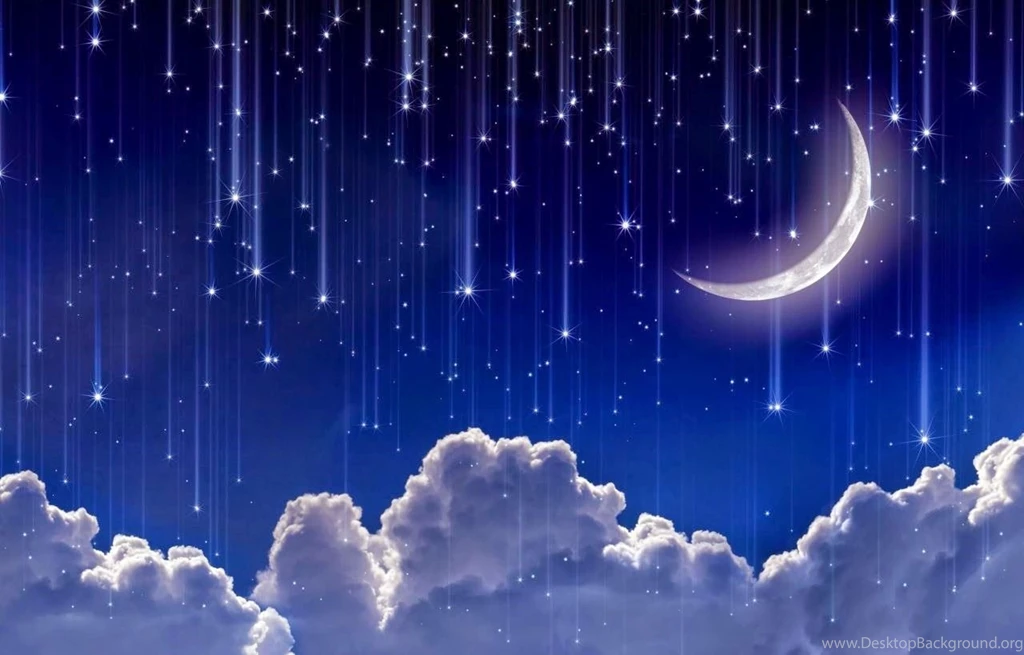 Moon Light And Stars Night Backgrounds With Trees Nature Art Images ...