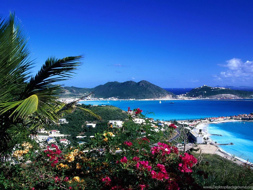 Great Bay Philipsburg St Martin Ocean Landscape Free Desktop ...