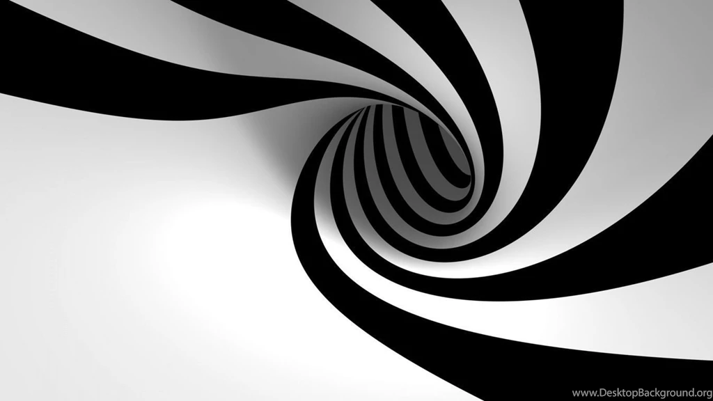 1366x768 3D Black White Spiral Wallpapers