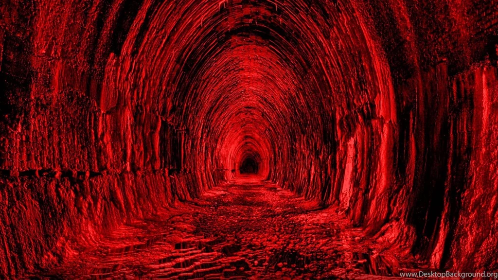Download Wallpapers 1920x1080 Tunnel, Red, Black, Light Full HD ...