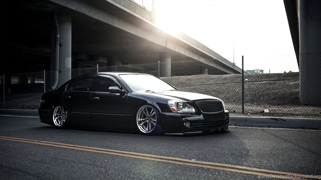 Black Infiniti Q45 Stance VIP Tuning Wallpapers