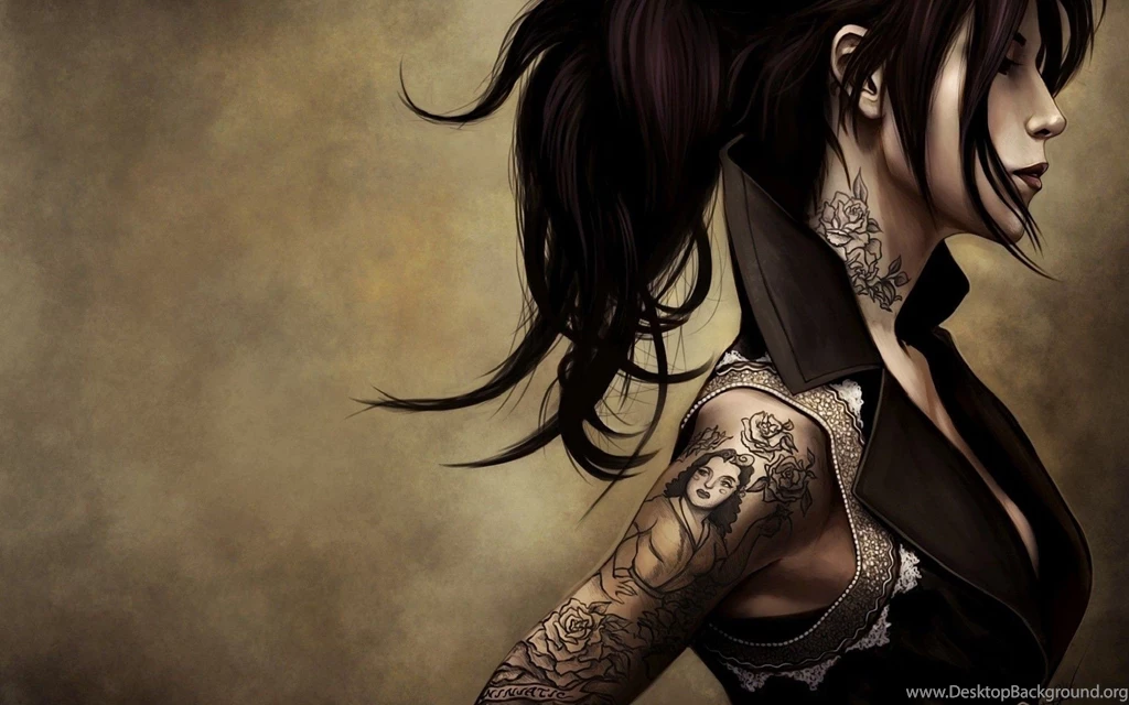 Animated Girl Tattoo Art Wallpapers Wide For De