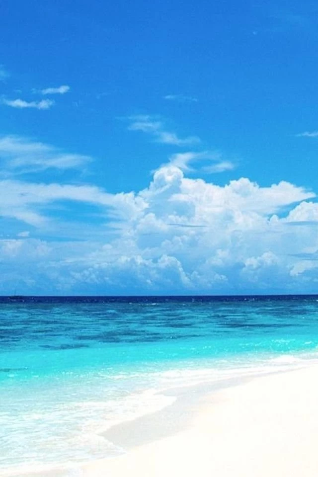 Nature Pure Blue Ocean Surface Cloudy Sky iPhone 4s Wallpapers ...