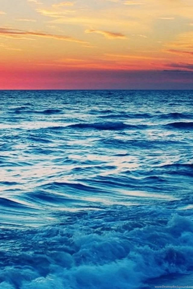 Nature Beach Wave Sunset Landscape iPhone 4s Wallpapers Download ...