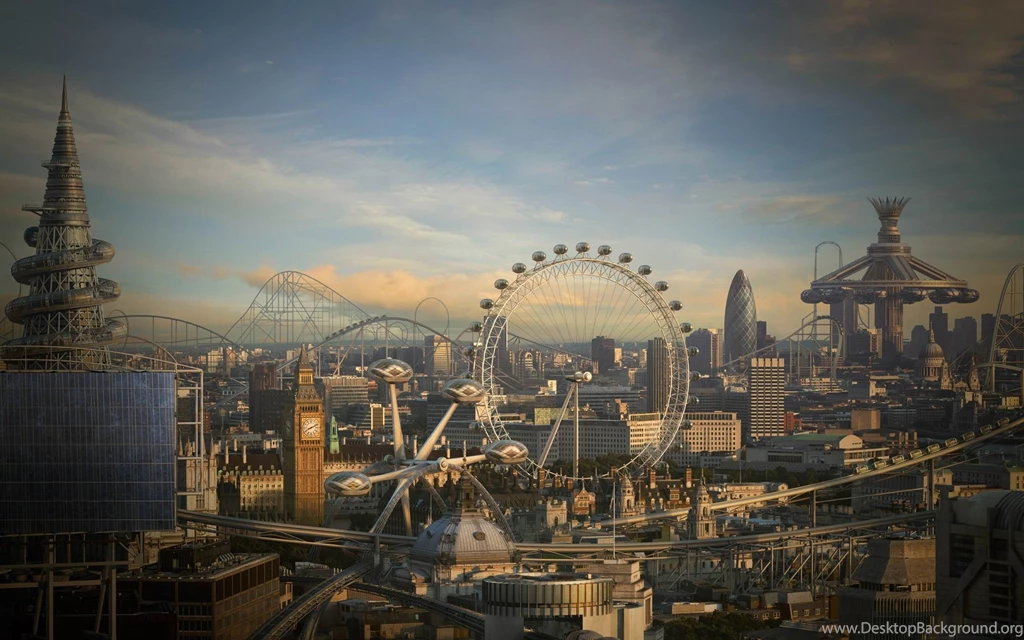 Futuristic City 3D Creative Design Theme Desktop Picture ...