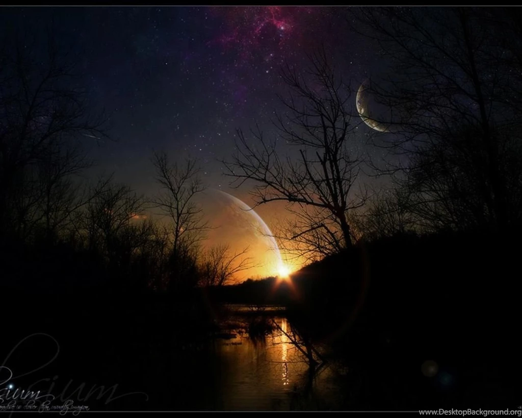 Space Trees Stars Planets Science Fiction HD Wallpapers Wallpapers ...