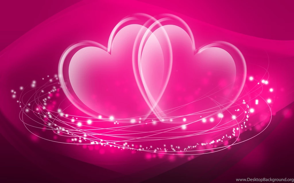 Twin Pink Heart Desktop Backgrounds Image
