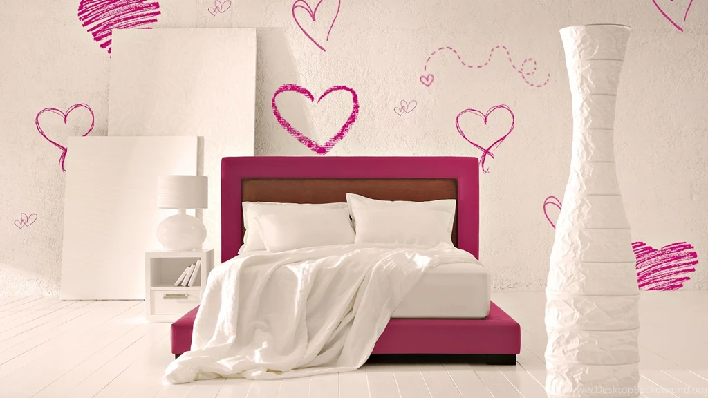 Houses: Love Bed Bedroom Heart Wallpaper Backgrounds Free For HD 16 ...