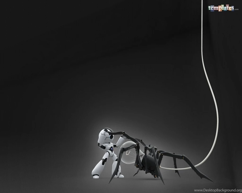 1280x1024 Spider And 3D Robot Fight Desktop PC And Mac Wallpapers