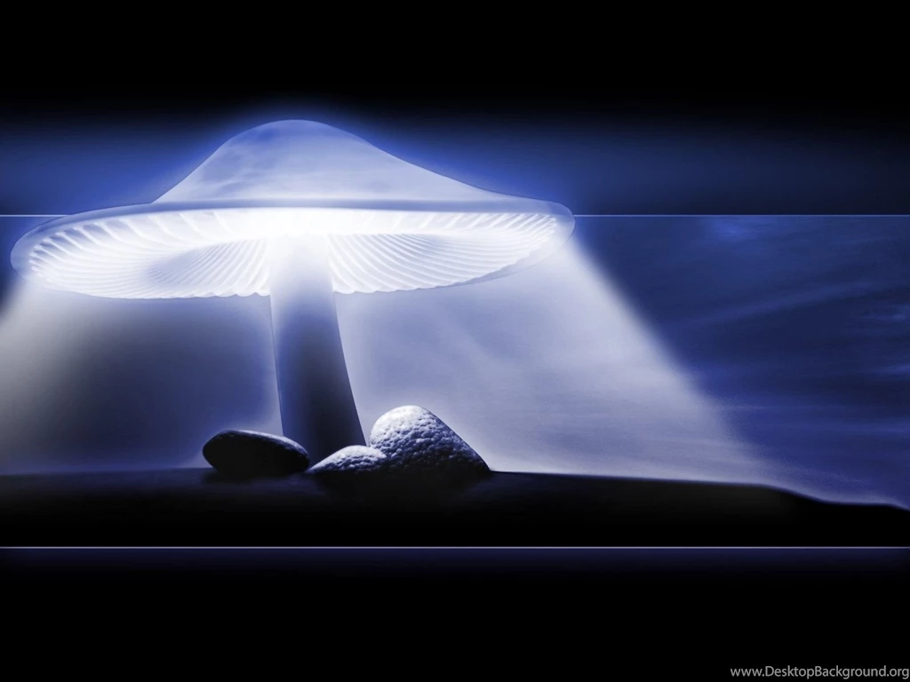 Desktop Wallpapers · Gallery · 3D Art · Neon Mushroom