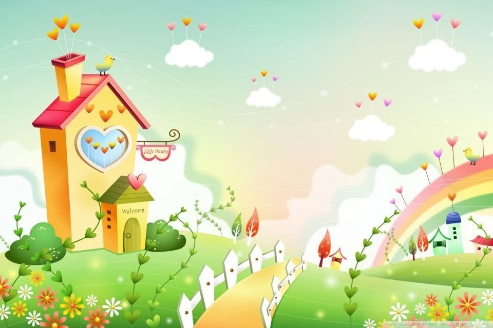 Spring Landscape With Rainbow 3 HD Desktop Wallpapers : Widescreen ...