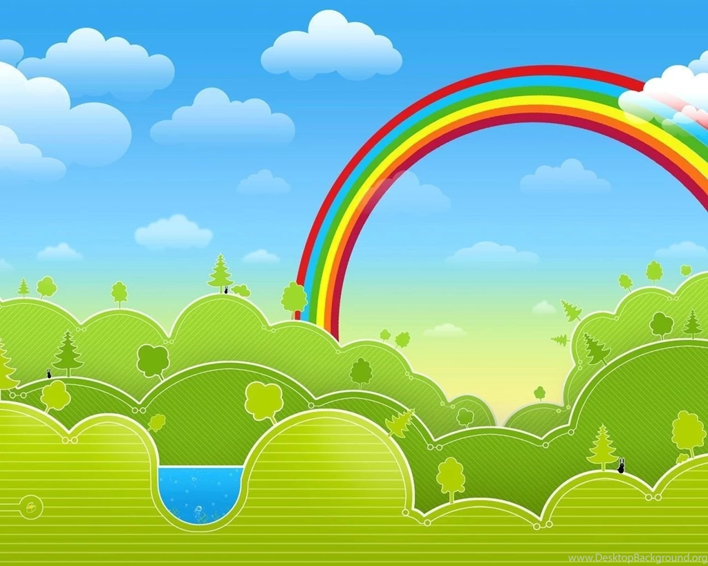 Rainbow Vector Hills HD Wallpapers
