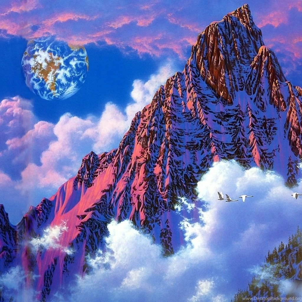Fantasy Snow Mountain Art iPad Wallpapers Download