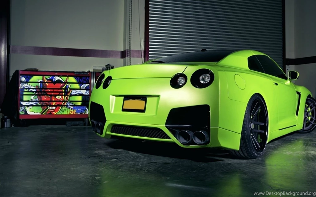 Download Nissan GTR Green Car Wallpapers In 1680x1050 Resolution