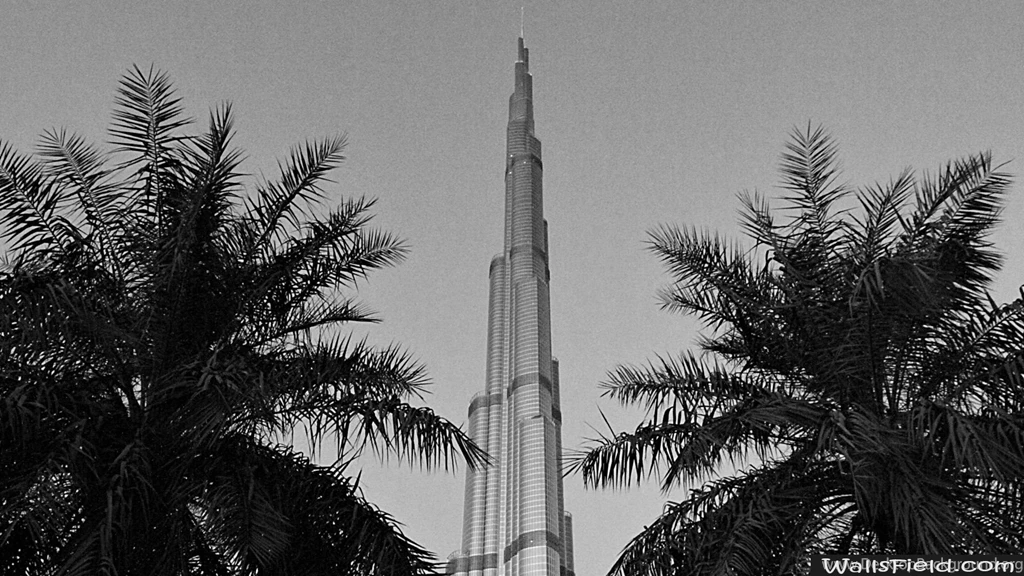 Burj Khalifa Black And White Wallsfield.com