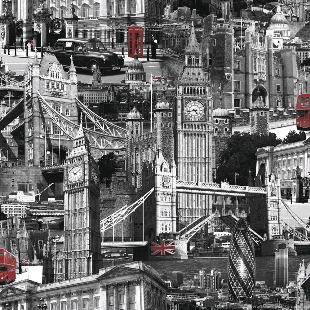 Muriva London City Designer Feature Wallpapers Black / White / Red ...