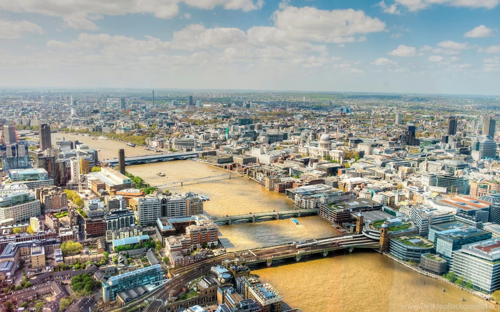 London City River Thames Aerial View Wallpapers HD Download
