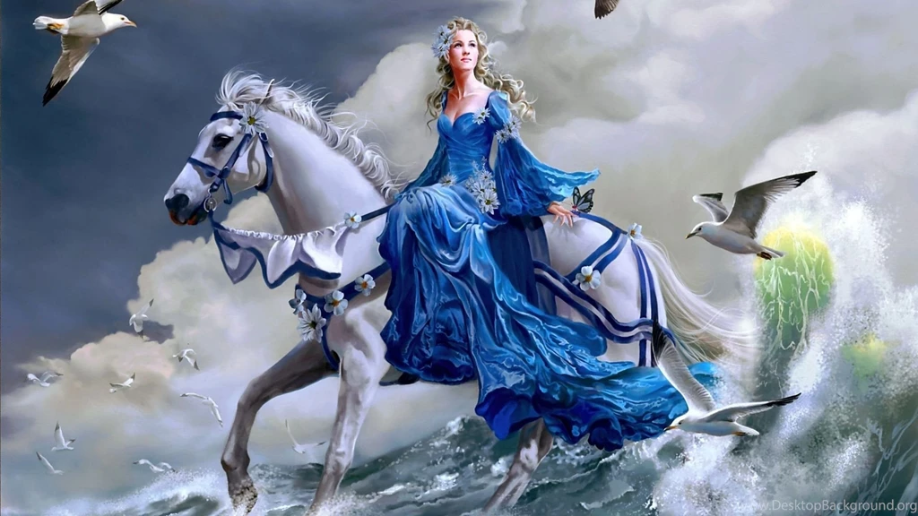 Girl Riding A Horse On Water 2560x1440 Fantasy Wallpapers 28685 ...