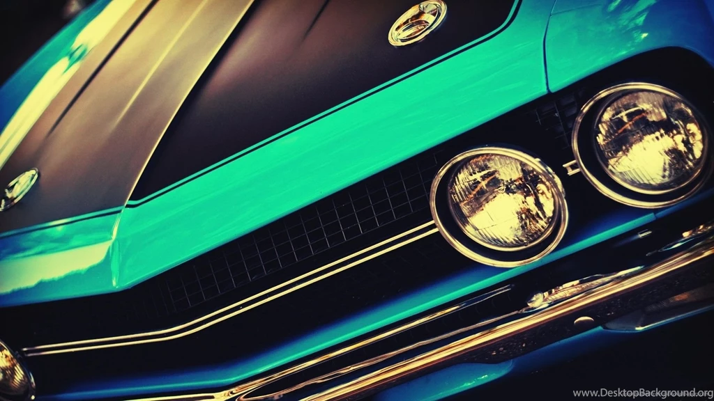 Download 1920x1080 Blue Vintage Muscle Car Wallpapers