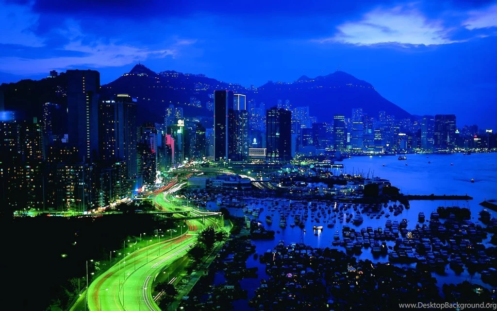 Skyscrapers City Night Scene Lights Photography L10 01 Full Hd ...