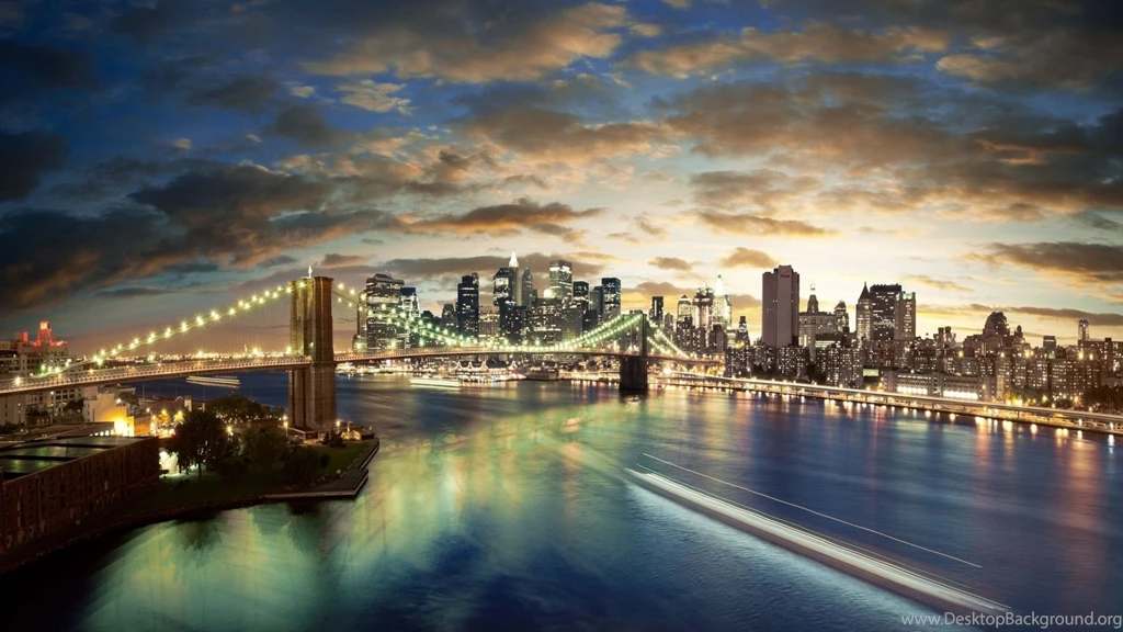 Download Wallpapers 1920x1080 City, Buildings, Bridges, Clouds, Sea ...