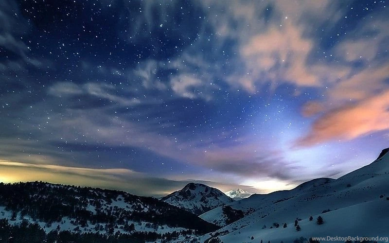 Stars Sky Snow Mountain Wallpapers Free Desktop Backgrounds And ...