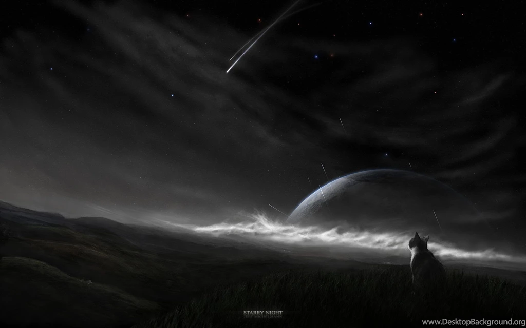 Starry Night HD Image Cat Wallpaper Big Planet Image.jpg
