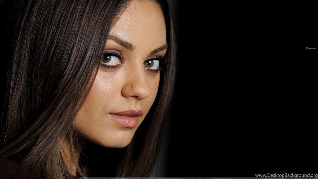 Mila Kunis Face Closeup Black Hair Pink Lips Wallpapers