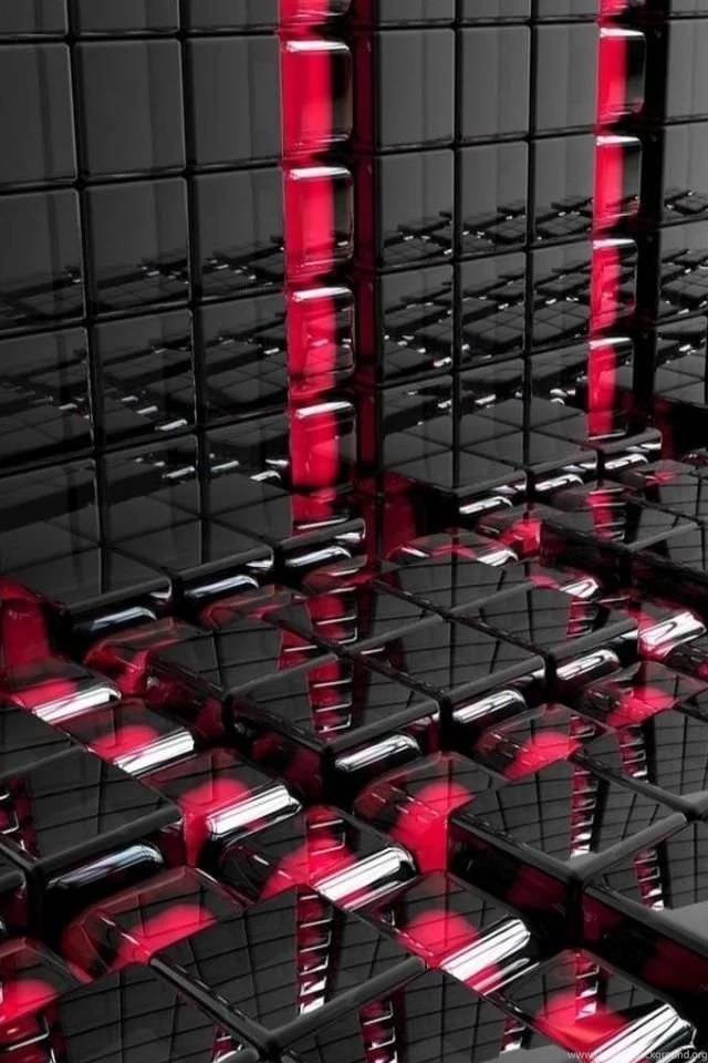 Black 3D Cubes Iphone 4S Wallpapers 640x960