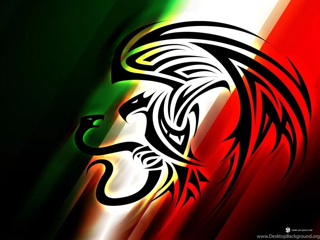 Mexico Eagles Flags Lions Snakes Wallpapers (