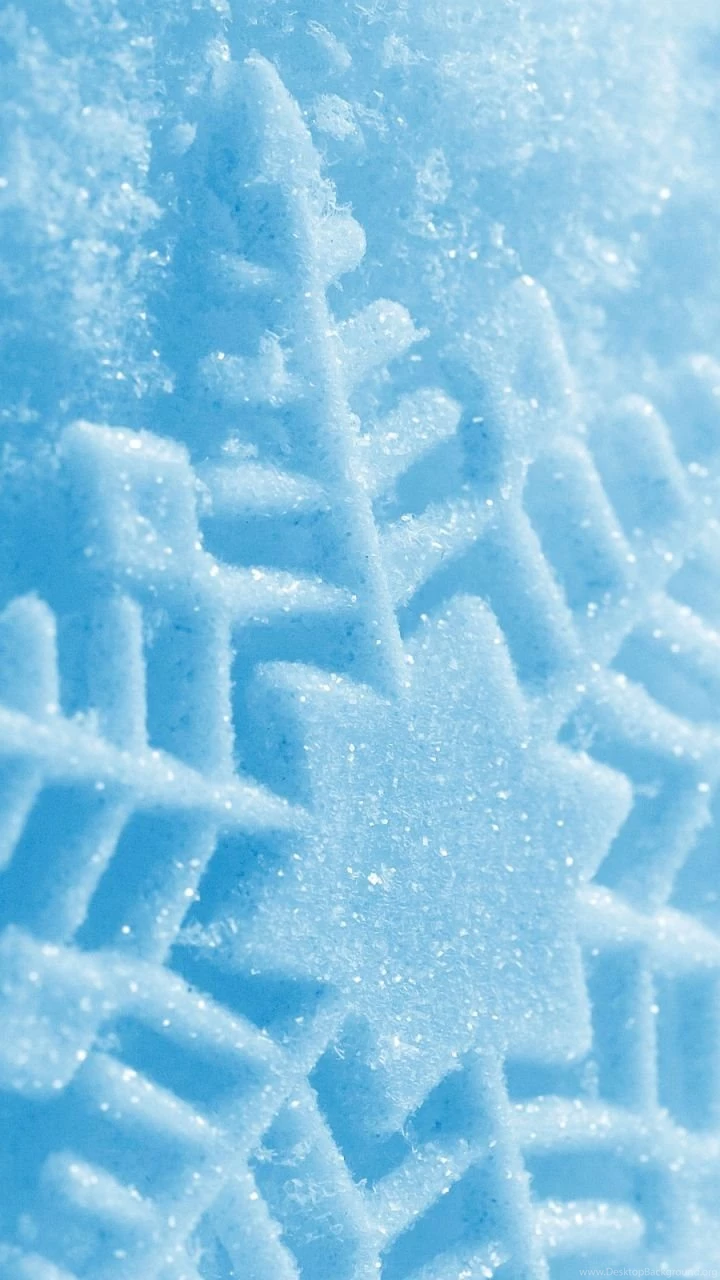 Download Wallpapers 720x1280 Trail, Snow, Winter, Blue, Snowflake ...