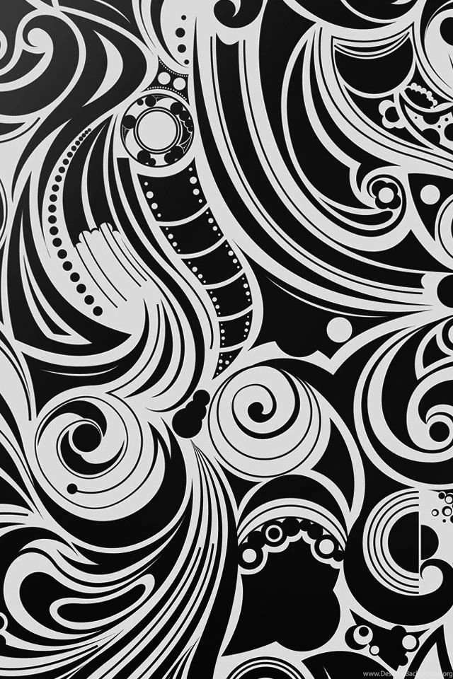 Black And White Swirls iPhone 4s Wallpapers Download