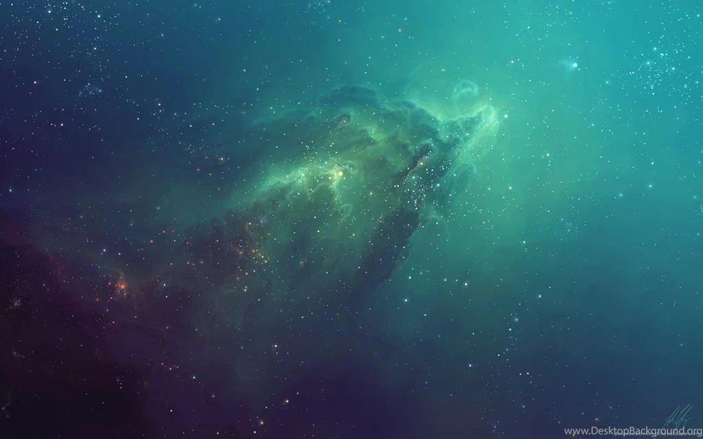 Download 1680x1050 Cyan Space Nebula Wallpapers