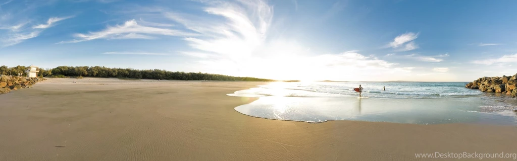 Women, Landscapes, Beach, Sand, Dual Screen, Surfing, Sea ...