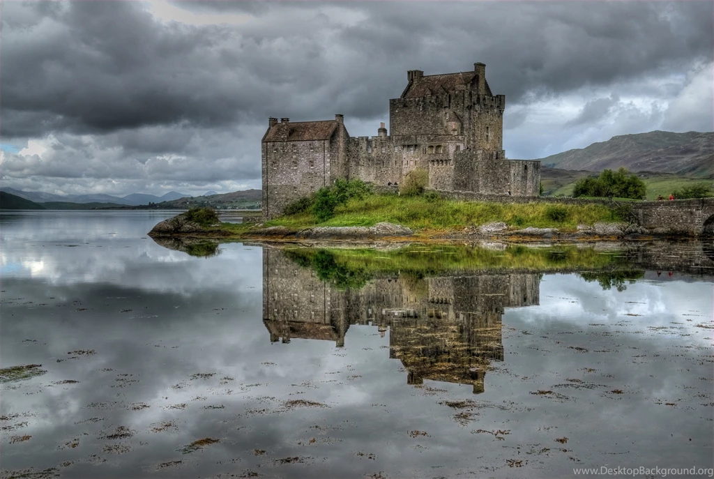 Wallpapers Clouds, Lake, Scotland, Reflection, Castle, Fortress ...