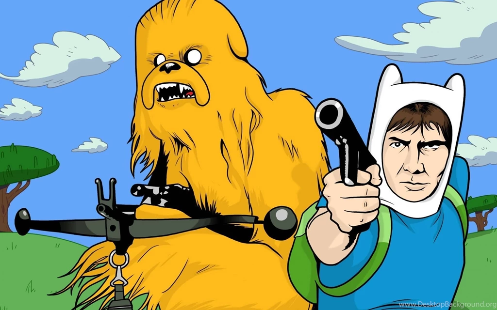 HDscreen: Adventure Time Chewbacca Han Solo Star Wars Crossovers ...