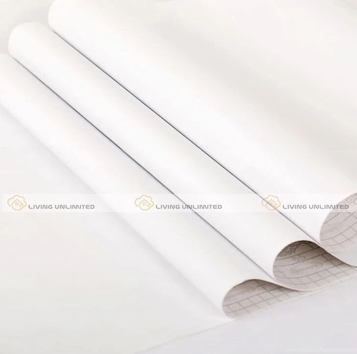 Solid PVC Wallpapers White Modern Bedroom Furniture Self Adhesive ...