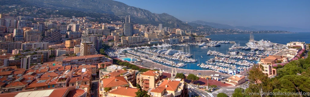 Download Wallpapers 3840x1200 Monaco, Yacht, Bay, Buildings ...